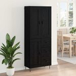 vidaXL Haut Armoire Chêne noir 69 5 x 34 x 180 cm Bois d'ingénierie