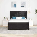 vidaXL Lit à Ressorts avec Matelas LED Noir 160 x 200 cm Velours