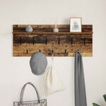 vidaXL Porte-manteau mural avec étagère Bois ancien Bois d'ingénierie