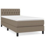 vidaXL Sommier à lattes de lit avec matelas Taupe 90x200 cm Tissu