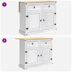 vidaXL Ensemble Cuisine Îlot Corona 3 Pièces Blanc et Cire de Miel