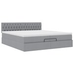 VidaXL Cadre de lit ottoman avec matelas gris clair 200x200 cm tissu