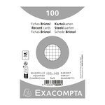 Paquet 100 Fiches Sous Film - Bristol Quadrillé 5x5 Non Perforé 105x148mm - Blanc - X 20 - Exacompta