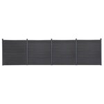 vidaXL Ensemble de panneaux de clôture gris 699x186 cm WPC