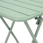 Table de jardin pliable vidaXL Vert menthe 55x55x73 cm Acier