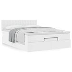 VidaXL Cadre de lit ottoman avec matelas blanc 140x200 cm similicuir