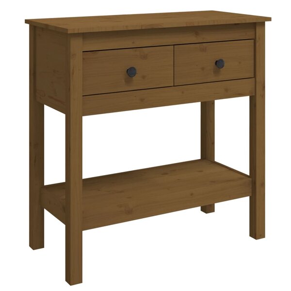 vidaXL Table console Marron miel 75x35x75 cm Bois massif de pin