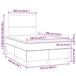 vidaXL Sommier à lattes de lit matelas et LED bleu 120x190 cm tissu