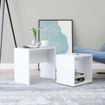 vidaXL Ensemble de table basse Blanc 48x30x45 cm Bois d'ingénierie