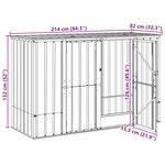 vidaXL Boîte de Rangement de Jardin Noir 214 x 82 x 132 cm Acier