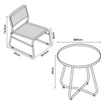 Ensemble de bistrot avec table basse et 2 chaises beige noir 03_0009406