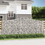 vidaXL Paniers à gabions arqués 9 Pièces 400x30x160/180 cm Fer galvanisé