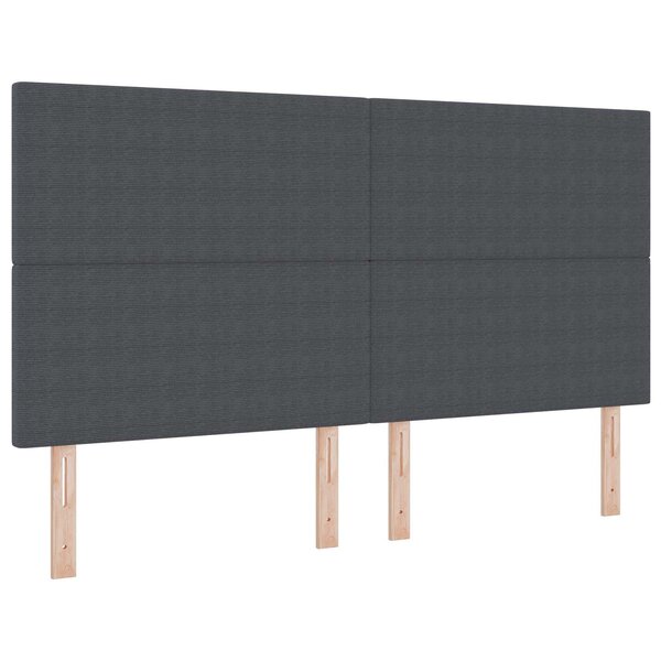 vidaXL Tête de lit LED Gris foncé 180 cm Tissu en velours côtelé
