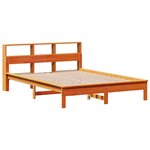 vidaXL Lit bibliothèque sans matelas cire marron 120x200 cm pin massif