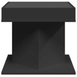 vidaXL Table basse avec LED noir 50x50x45 cm bois d'ingénierie