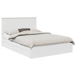 vidaXL Lit de Rangement Blanc 140 x 200 cm Bois d'ingénierie