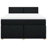 vidaXL Sommier à lattes de lit avec matelas Noir 140x200 cm Tissu