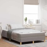 vidaXL Lit à ressorts avec matelas Taupe 120 x 200 cm tissu