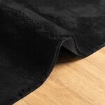 vidaXL Tapis doux à poils moyens et lavable HUARTE Noir 750 x 80 cm