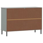 vidaXL Buffet avec pieds en métal Gris 113x40x77 cm Bois massif OSLO