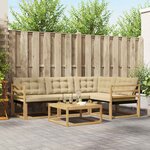 vidaXL Ensemble de canapés d'extérieur 5 pc Blanc et Beige