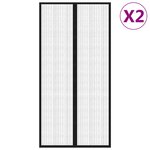vidaXL Rideaux de porte anti-insectes 2 Pièces et aimants noir 220x100 cm