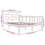 vidaXL Cadre de lit sans matelas blanc bois massif 140x200 cm