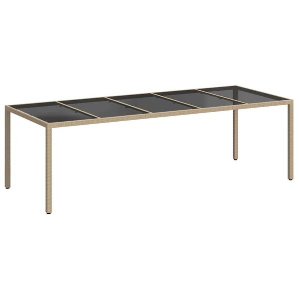 vidaXL Table de Jardin Beige 250 x 100 x 75 cm polyrotin