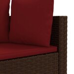 vidaXL Salon de jardin 4 Pièces avec coussins marron résine tressée