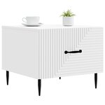 vidaXL Table basse avec tiroir Blanc 49 x 50 x 40 cm Bois d'ingénierie