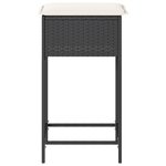 vidaXL Tabourets de bar jardin coussins lot de 2 noir résine tressée