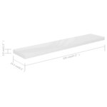 vidaXL Étagère murale flottante 2Pièces Blanc brillant 120x23 5x3 8cm MDF
