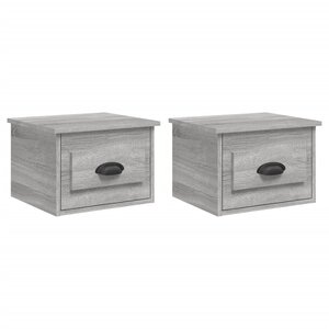 vidaXL Tables de chevet murales 2 Pièces sonoma gris 41 5x36x28 cm