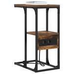 vidaXL Cabinet de chevet avec tiroir Chêne fumé 41.5 x 26 x 60.5 cm