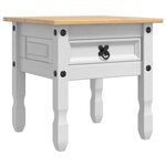 vidaXL Table d'appoint avec tiroir Blanc 50 x 50 x 50 cm Pin massif