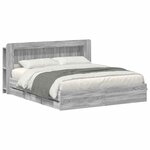 vidaXL Cadre de lit avec rangement Sonoma gris 200 x 200 cm