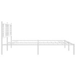 vidaXL Cadre de lit métal avec tête de lit blanc 180x200 cm