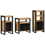 vidaXL Ensemble de mobilier de salle de bain avec étagère 3 Pièces
