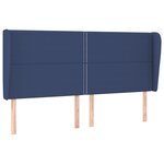 vidaXL Tête de lit avec oreilles Bleu 183x23x118/128 cm Tissu
