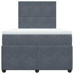 vidaXL Sommier à lattes de lit et matelas Gris foncé 120x200cm Velours