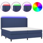 vidaXL Sommier à lattes de lit matelas LED Bleu 200x200 cm Tissu