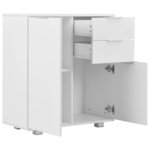 vidaXL Buffet Blanc brillant 71 x 35 x 80 cm Bois d'ingénierie