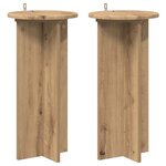 vidaXL Support de Plante 2 pièces Chêne artisanal 29 5 x 29 5 x 60 cm