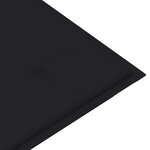 vidaXL Banc Batavia avec coussin noir 120 cm Bois de teck massif