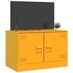 vidaXL Meuble TV jaune moutarde 67x39x44 cm acier
