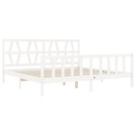 vidaXL Cadre de lit avec tête de lit blanc 200x200 cm bois massif