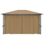 vidaXL Tonnelle avec rideau 400x300 cm Taupe Aluminium