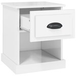 vidaXL Table de chevet blanc brillant 39x39x47 5 cm Bois d’ingénierie