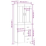 vidaXL Buffet haut Gris béton 69 5x34x180 cm Bois d'ingénierie