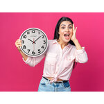 Q-connect horloge murale - Plastique - Diamètre 34 cm - Chrome